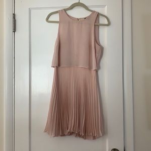 Topshop baby pink pleated dress